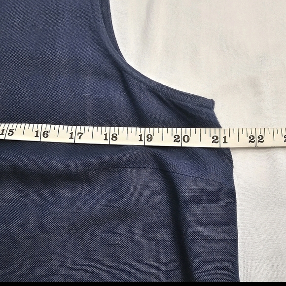 Maggy London Linen Rayon Blue 2 pc Jacket Career Work Maxi Versatile Dress  14 - Picture 14 of 16